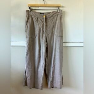 Jones New York wide leg cropped linen pants
